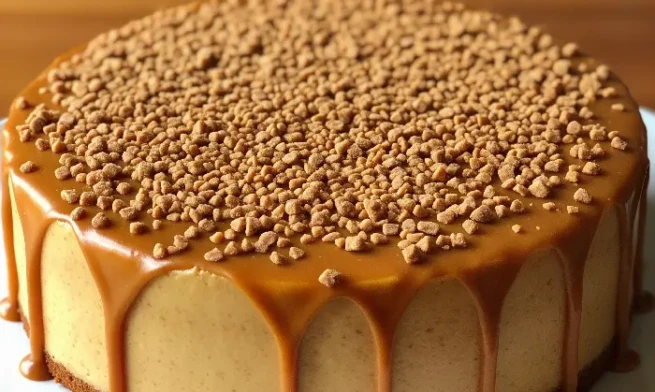 Fine butterscotch nut 4 mm flakes sprinkled on cake