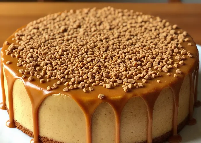 Fine butterscotch nut 4 mm flakes sprinkled on cake