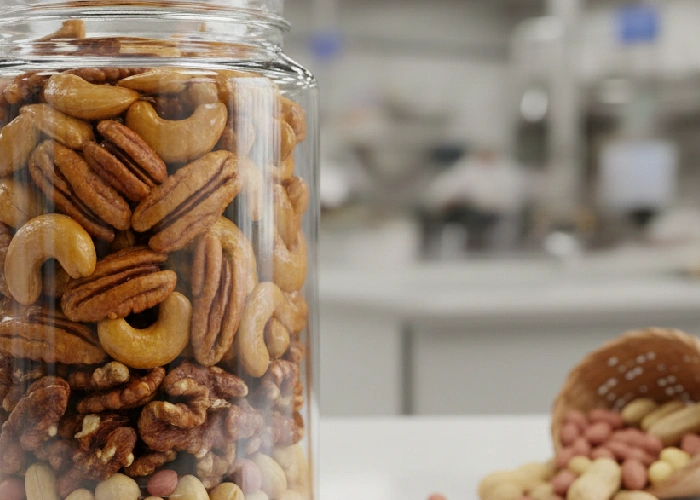 Butterscotch nuts contrasted with inconsistent local sourcing to highlight the need for steady commercial supply.