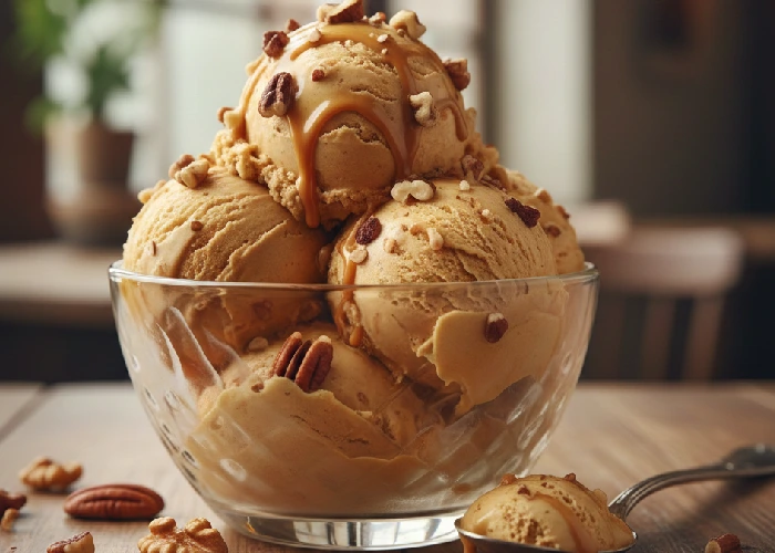 Best butterscotch ice cream with crunchy nuts